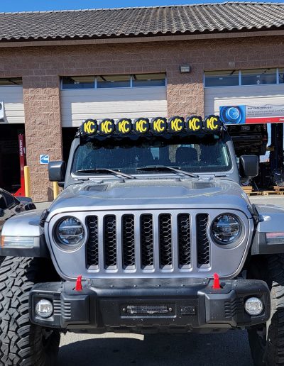 Rugged Ridge winch on a Jeep Gladiator. Before & after pics.